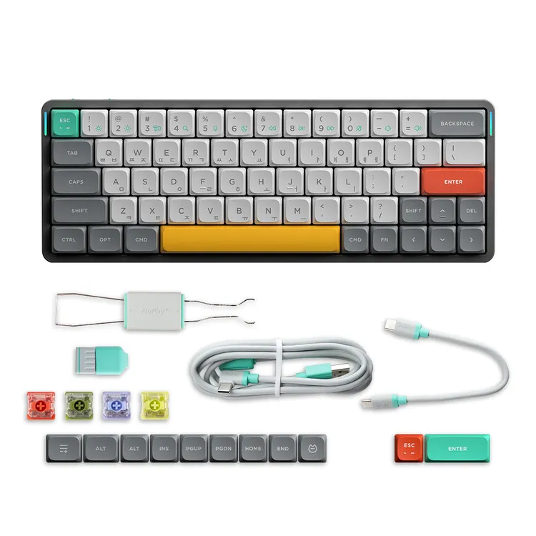 NUPHY AIR60 V2 기계식 키보드 청축 블루투스 무선 유선 미니 텐키리스 슬림형