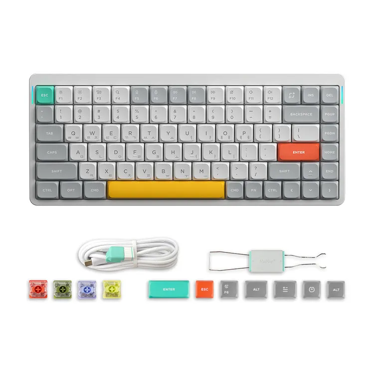 NUPHY AIR75 V2 기계식 키보드 적축 블루투스 무선 유선 텐키리스 슬림형