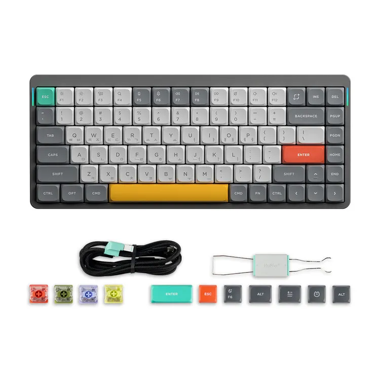 NUPHY AIR75 V2 기계식 키보드 적축 블루투스 무선 유선 텐키리스 슬림형