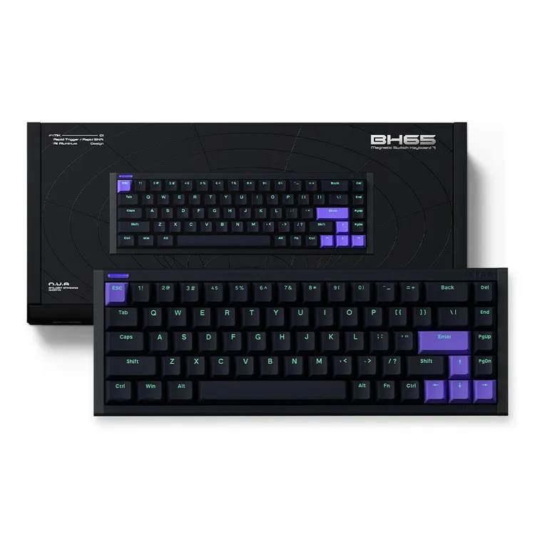 NUPHY [Jade Pro] BH65 기계식키보드 래피드 트리거 자석축 게이밍 풀 알루미늄 다크매터, 마그네틱축